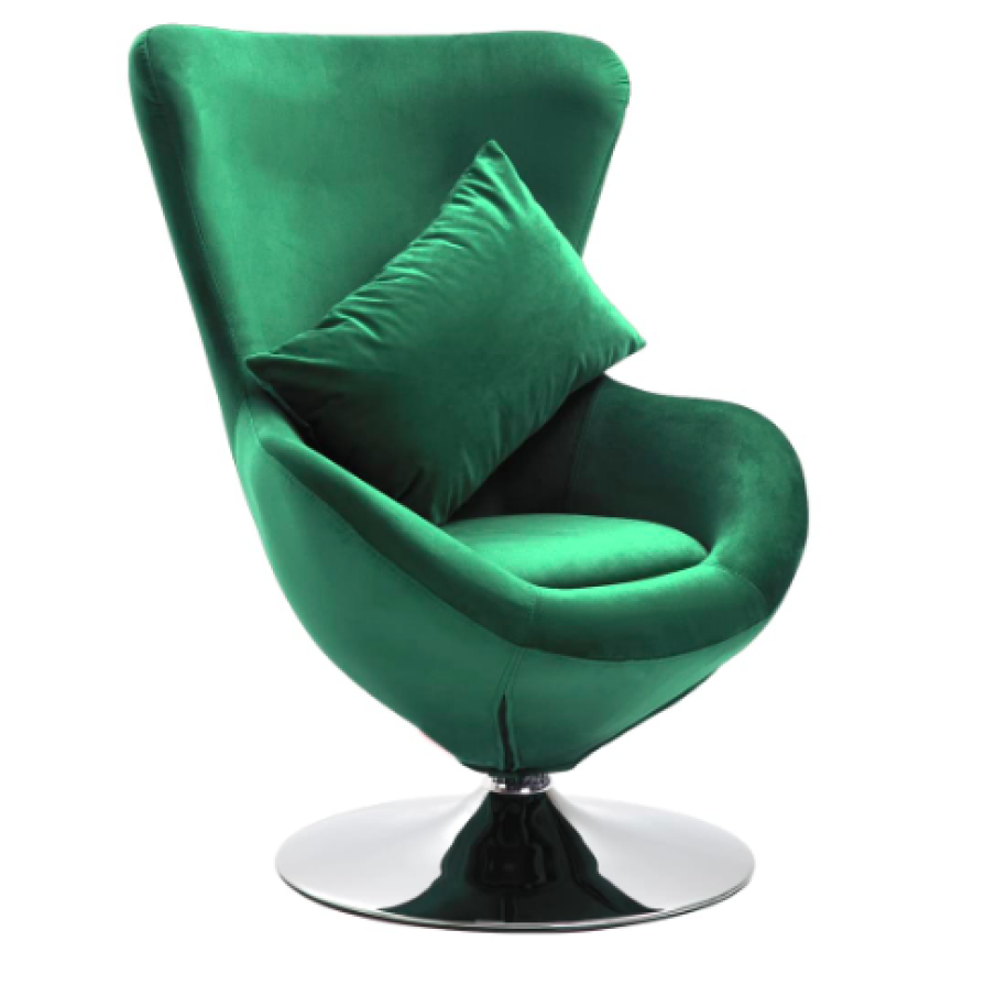 Fotoliu ou vidaXL, Catifea-Metal, 59 x 65 x 88 cm, Verde închis