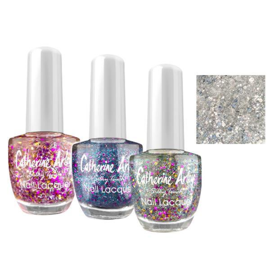 Lac de Unghii Alfar Catherine Arley Silky Touch Glitter- lac de unghii cu particule strălucitoare în diverse forme și culori. Ae poate aplica direct pe unghie sau peste un alt strat de ojă pentru obținerea unor efecte uimitoare