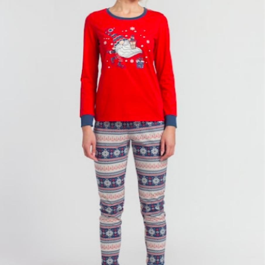 Soft & Seven BY SOFIAMAN Pijama de bumbac cu tematică de Crăciun