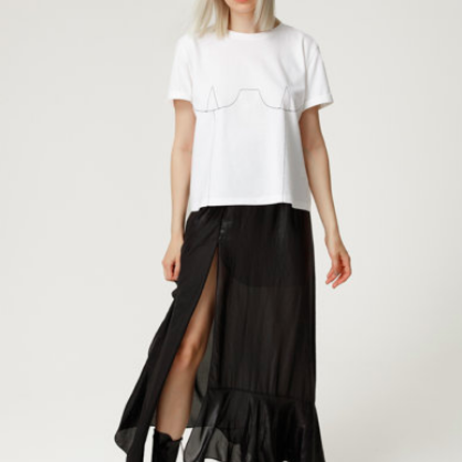 PARLOR - Fustă midi cu model asimetric