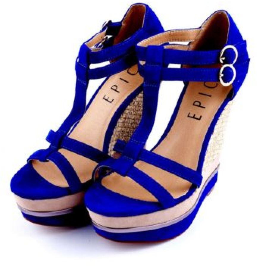 Sandale cu platforma albastru-cerneala