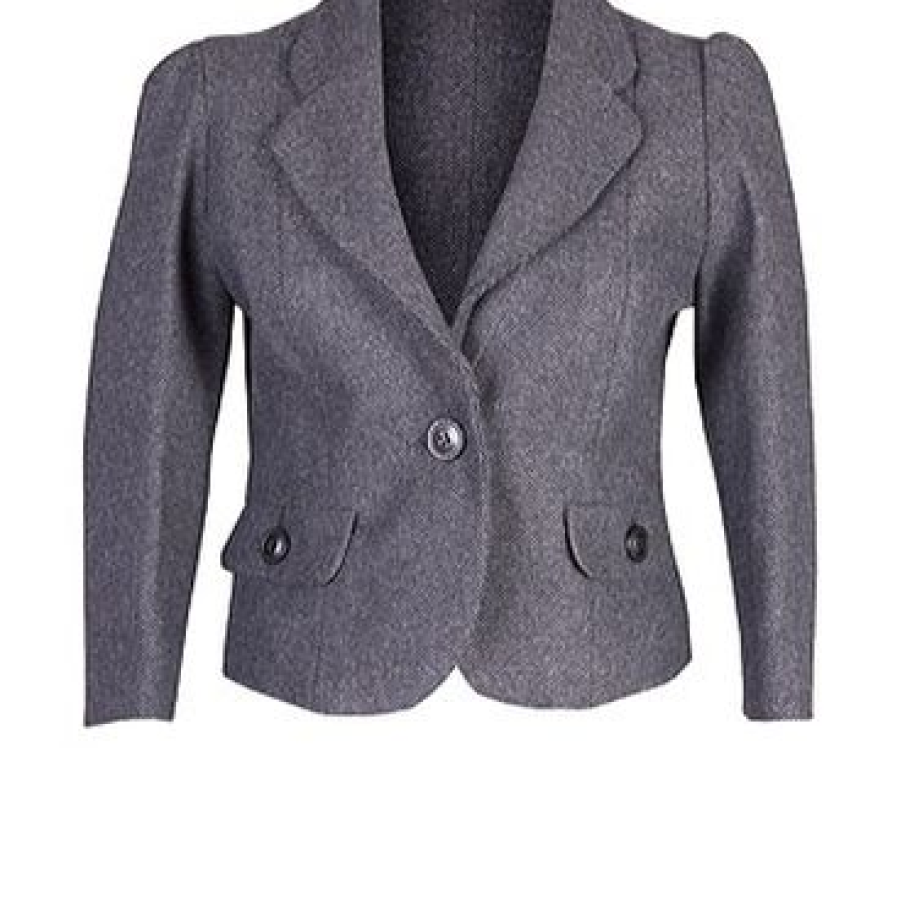 Sacou gri cu maneca trei sferturi