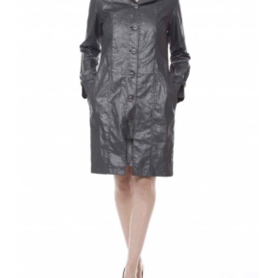 Pardesiu impermeabil gri argintiu