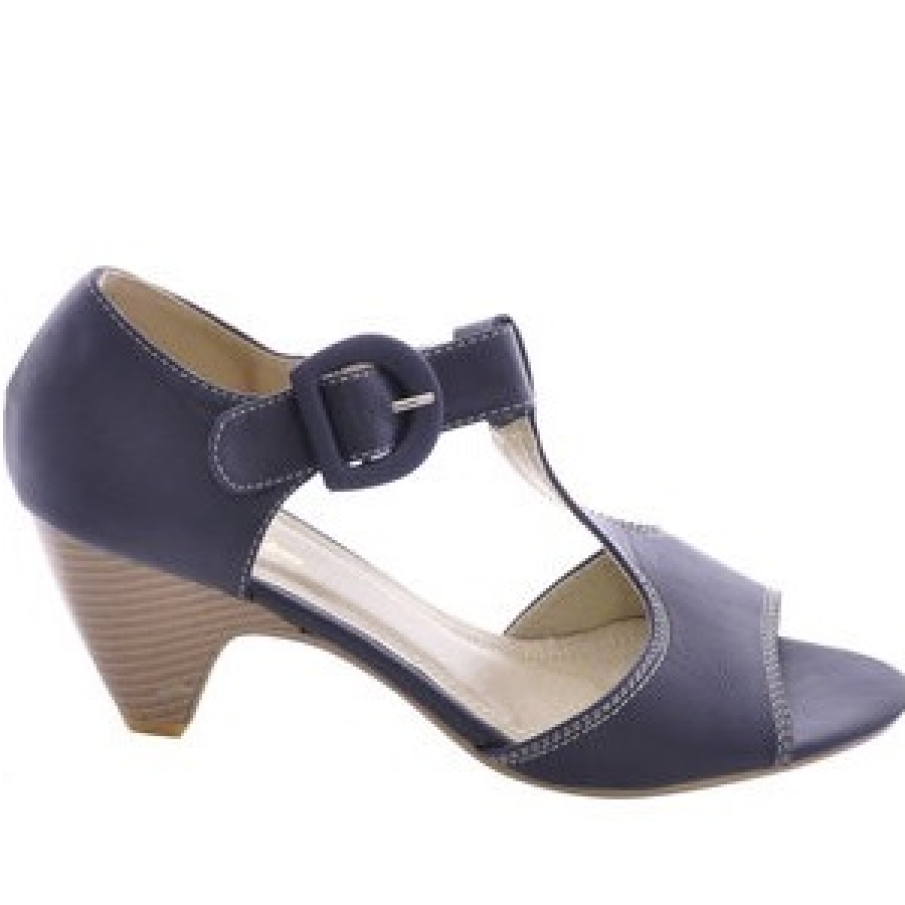 Sandale bleumarin cu toc comod