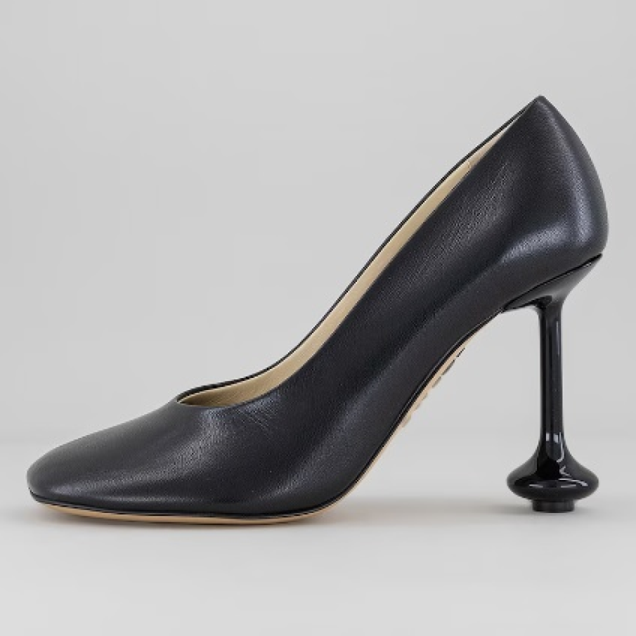 Pantofi negri eleganți de piele Loewe cu toc sculptural înalt 