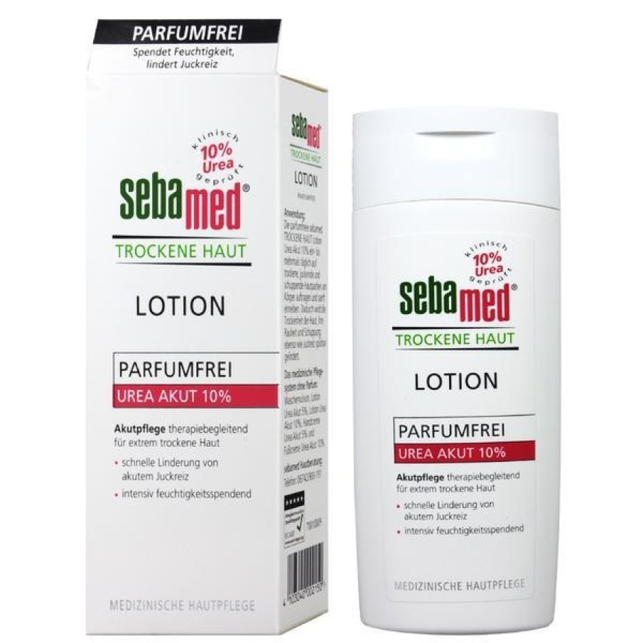 Loțiune pentru piele foarte uscată Sebamed DRY SKIN Urea Akut 10%. Ameliorează senzația de tensiune, rugozitate și mâncărime pe pielea foarte uscată 