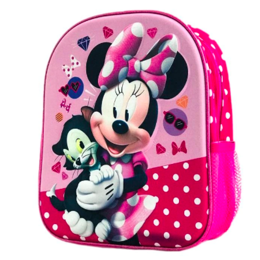 Ghiozdan mic de gradinita 3D Minnie Mouse, 1 compartiment, 32 x 29 x11 cm