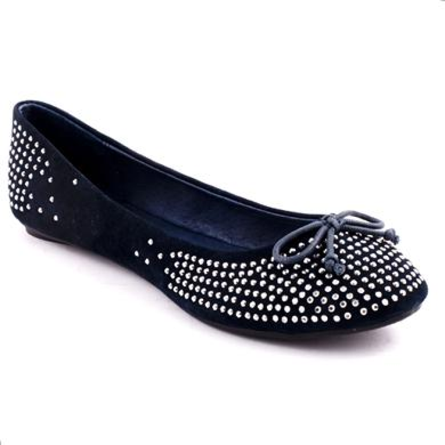 Balerini Epica albastri din piele intoarsa