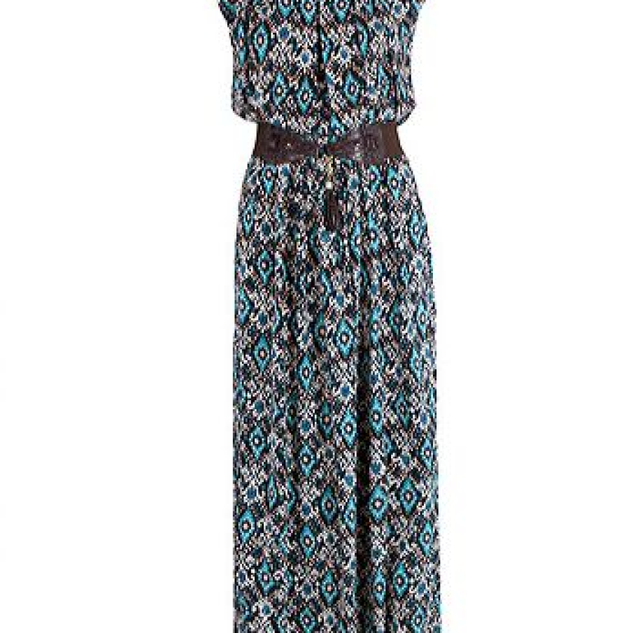Rochie turquoise din bumbac 