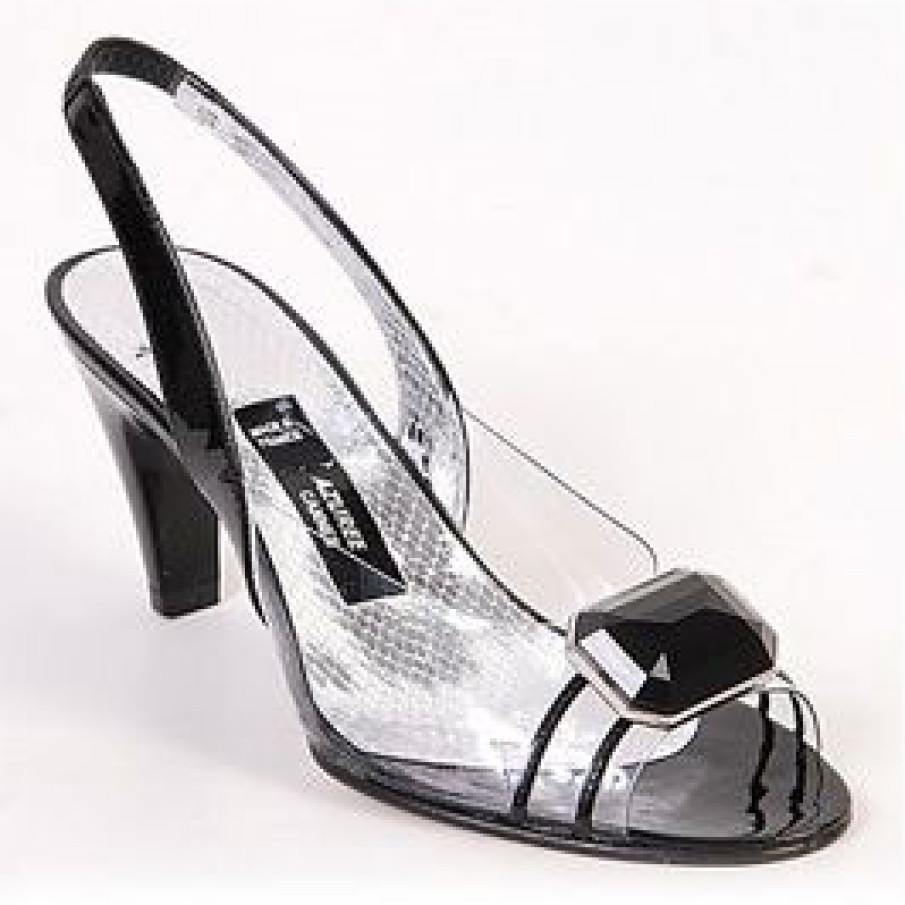 Sandale cu aplicatie cristal negru