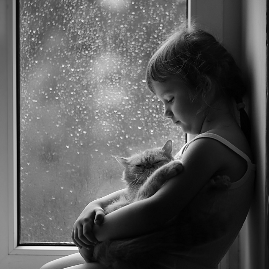 Fericirea supremă este când te afli în brațele calde ale unui copil într-o zi rece cu ploaie 