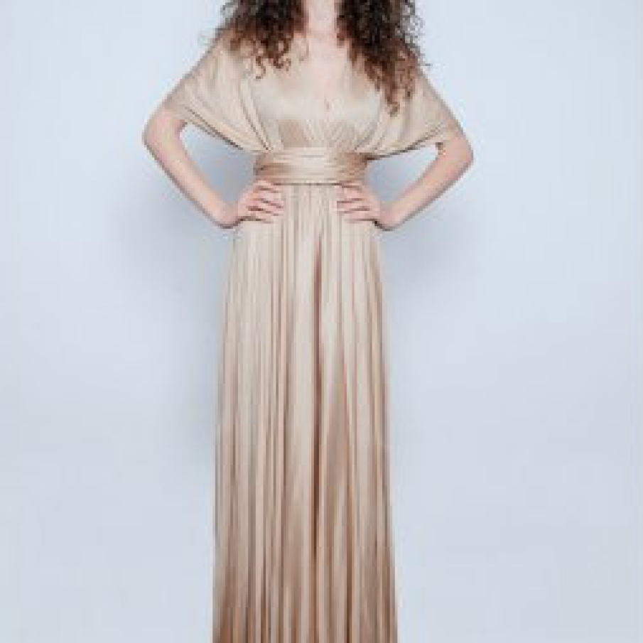 Rochie PNK, maxi,culoarea beige 