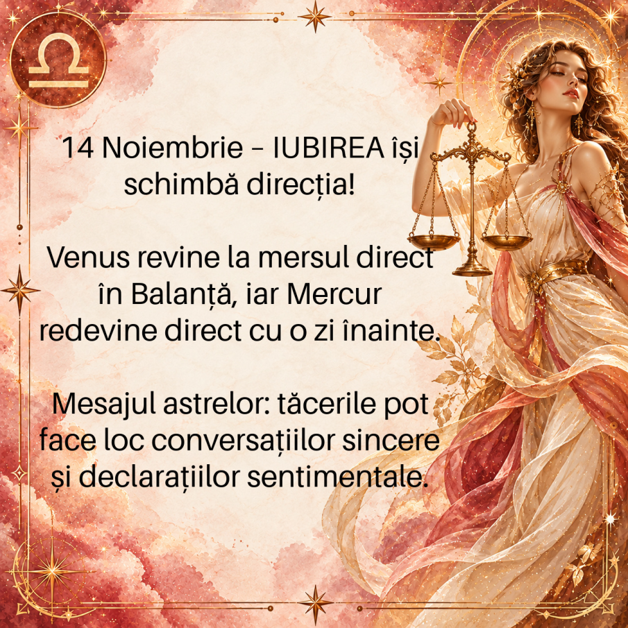 Venus rupe tăcerea în dragoste! În Noiembrie, BALANȚA primește o declarație de IUBIRE pe care nu mai spera să o audă