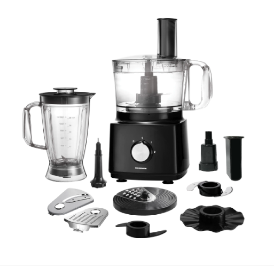 Robot de bucătărie Heinner HFP-750BK, 750 W, Bol 1.2 l, blender 1.8 L, disc feliere, mărunțire, negru