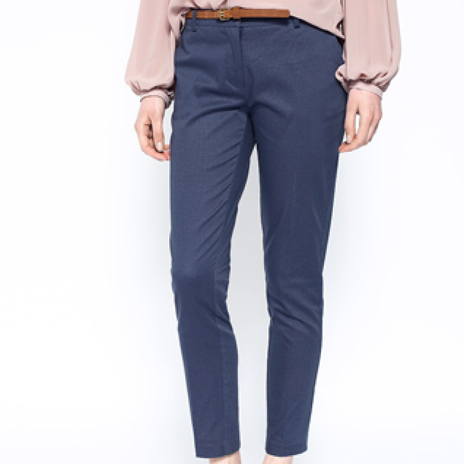 Pantaloni office albastri texturati