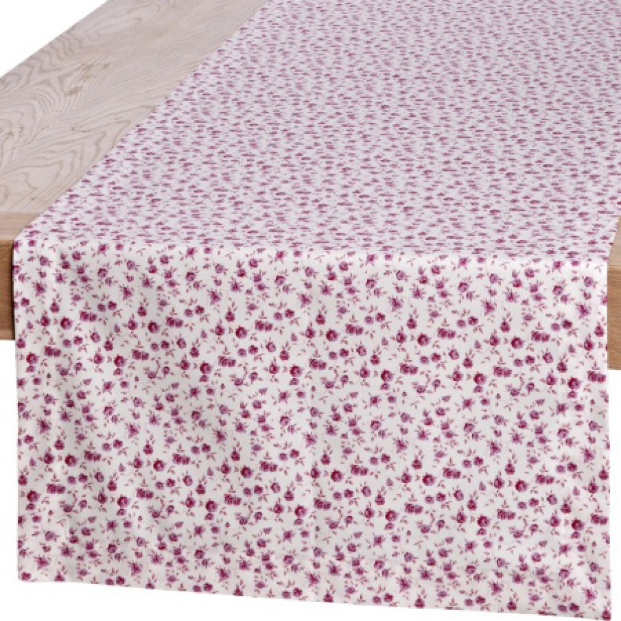 Fata de masa cu flori rosii