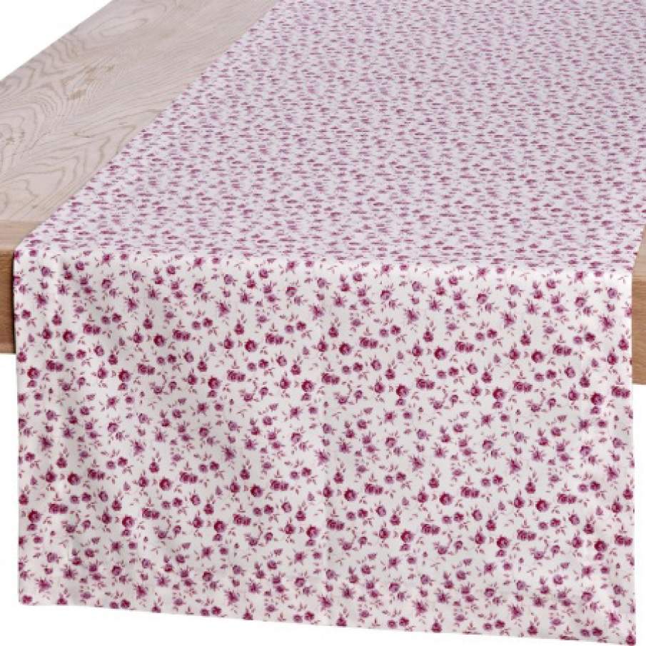 Fata de masa cu flori rosii