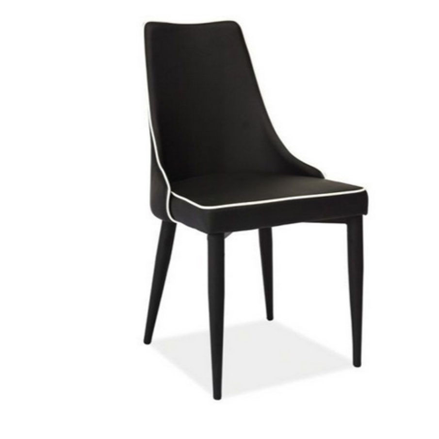 Scaun tapitat din lemn masiv Soren negru