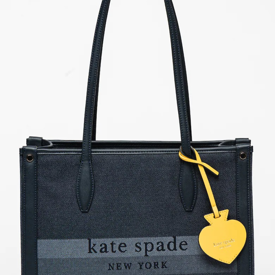 Geantă din denim bleumarin, cu baretă de umăr, de la Kate Spade 