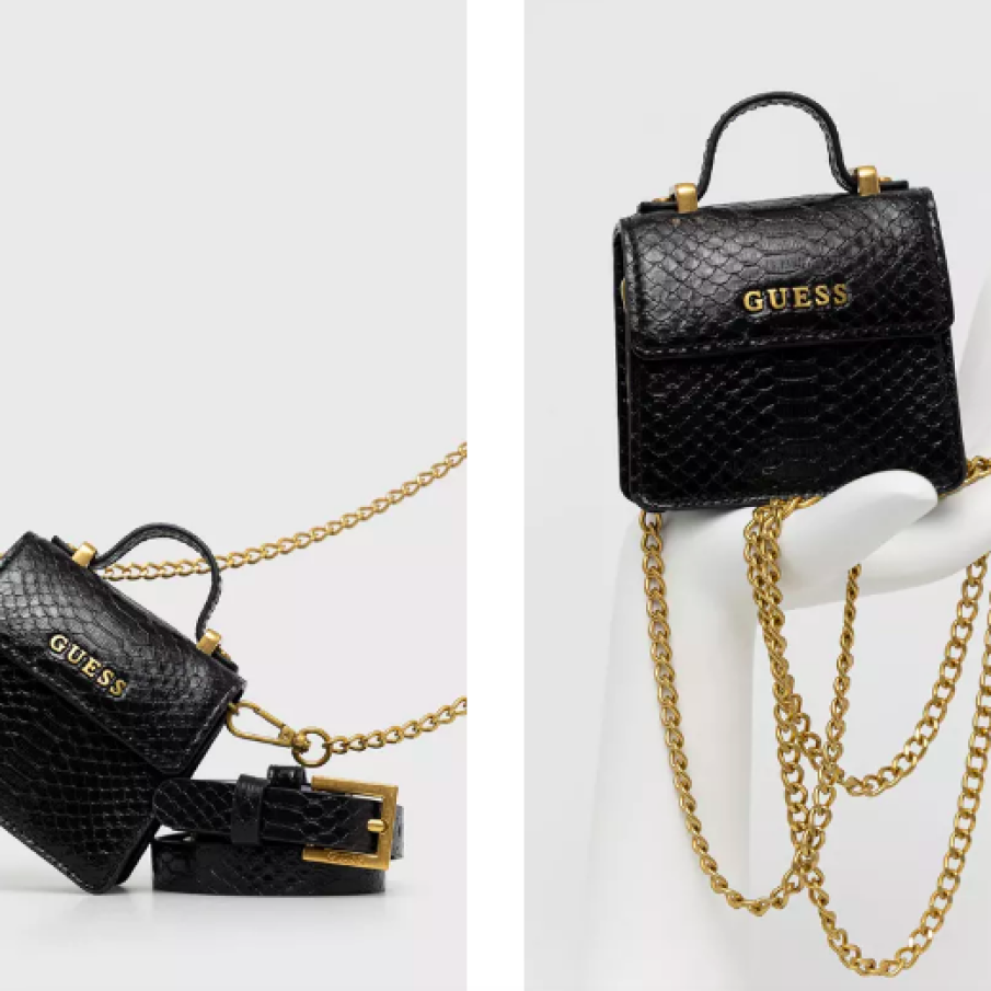 Guess geantă, curea femei, culoarea negru