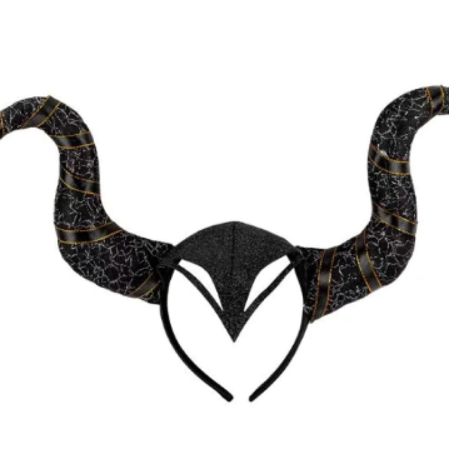 Bentiță cu coarne Maleficent pentru costumație de Halloween înger negru