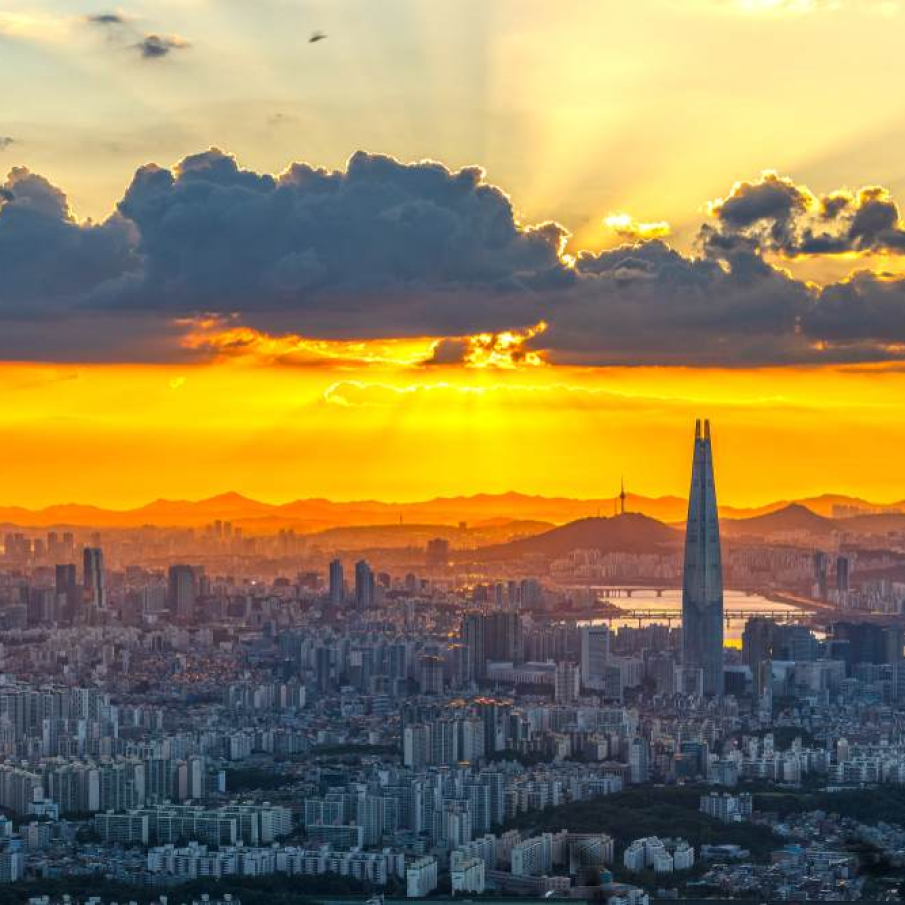 Apus in Seul, Coreea de Sud 