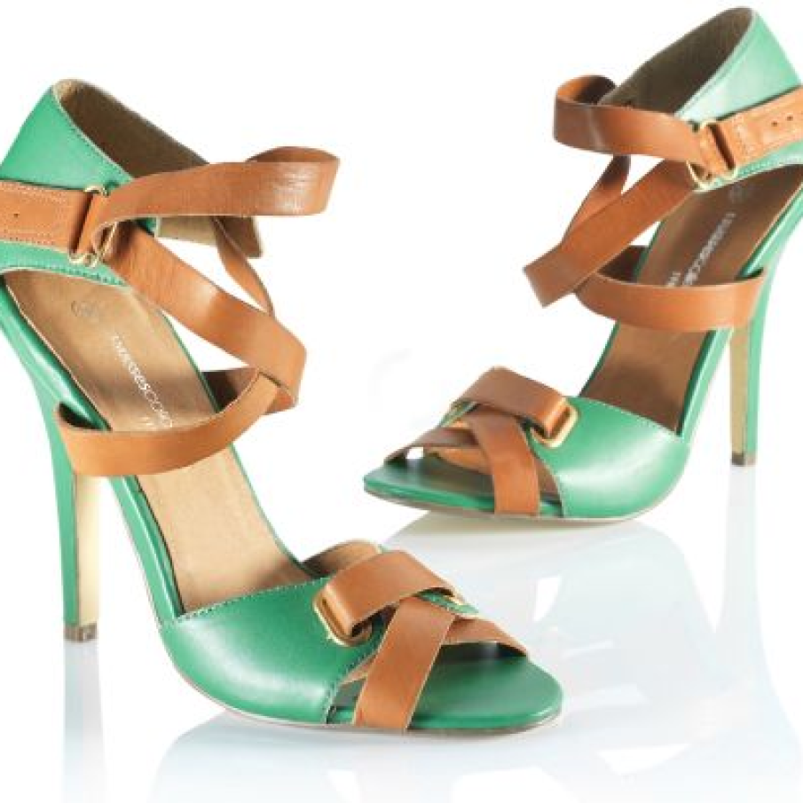 Sandale bicolore