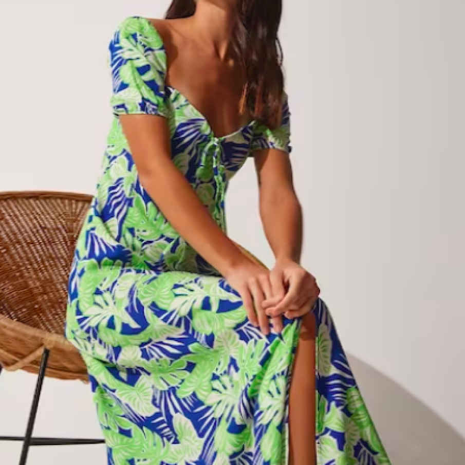 Happiness İstanbul Rochie maxi cu imprimeu tropical