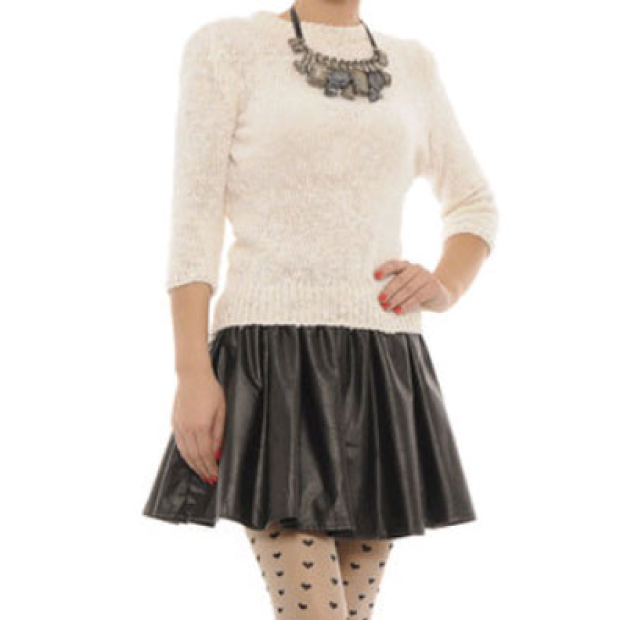 Pulover alb tricotat