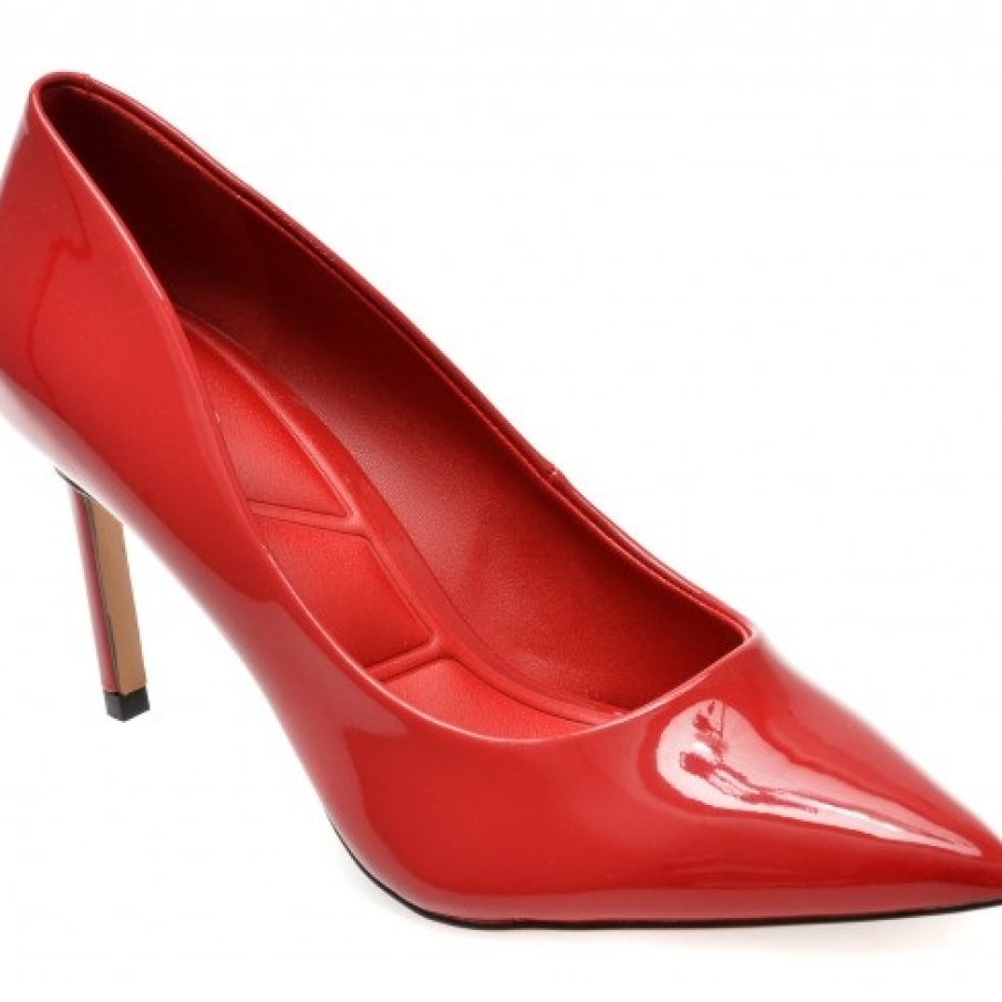 Pantofi ALDO roșii din piele ecologică lăcuită, cu toc stiletto 
