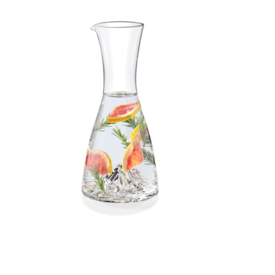 Carafa transparență de sticlă Wilmax, de 1000 ml, cu finisaj lucios, poate fi oferită și cadou căci are un design modern și elegant 