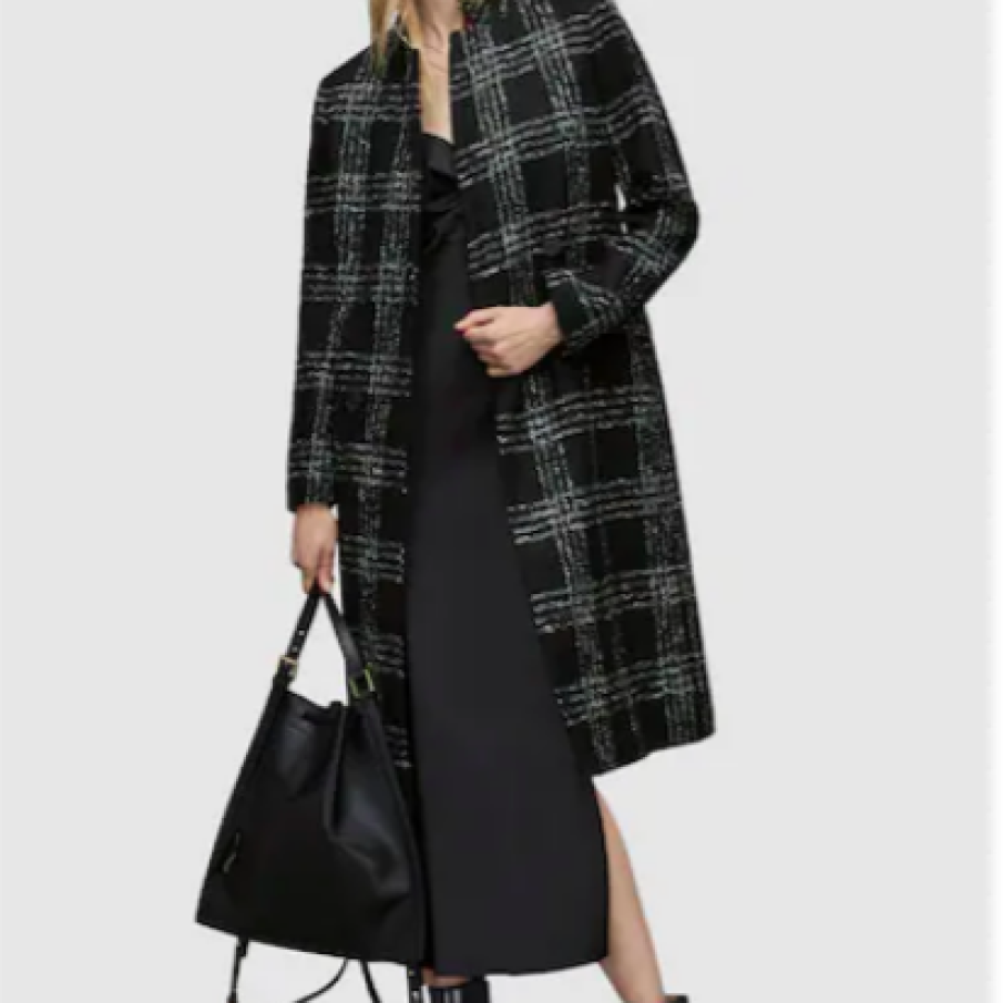 AllSaints Palton slim fit în carouri Bexa
