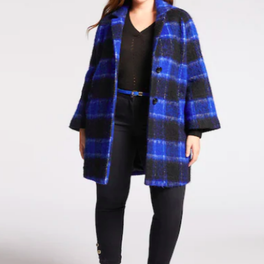 Fiorella Rubino Palton din amestec de lână cu model în carouri