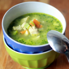 Supa de pui cu orez si spanac