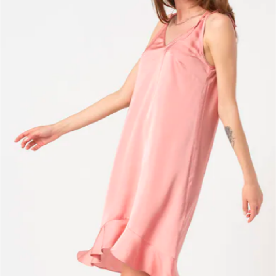 Maison Scotch Rochie evazată cu decolteu în V și aspect de satin