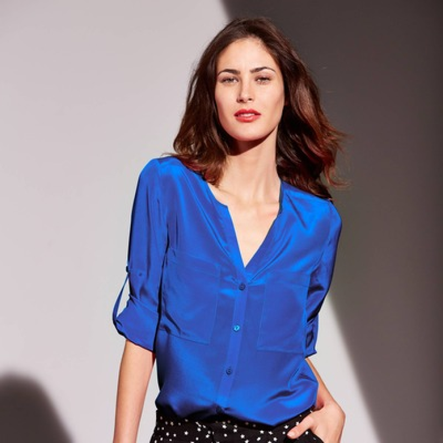 Camasa albastra din matase