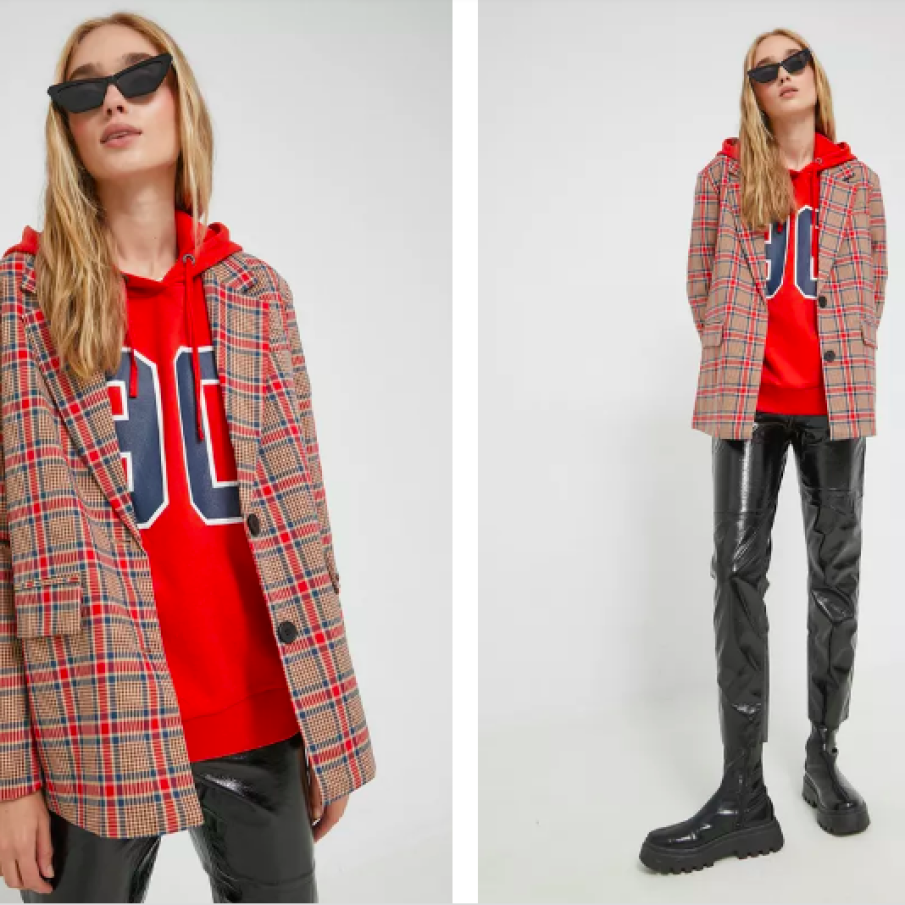 Noisy May sacou Laura culoarea roșu, oversize, modelator