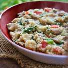 Reteta de post: cous-cous cu ciuperci pleurotus, spanac si ardei.