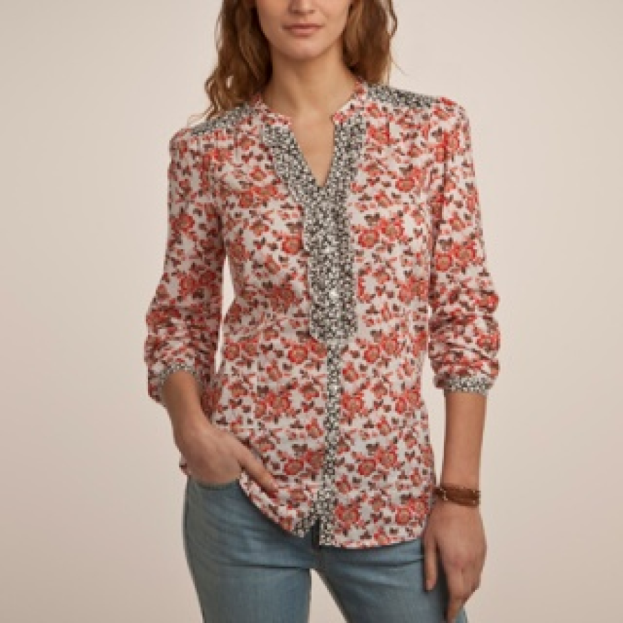 Camasa cu  2 tipuri de motiv floral