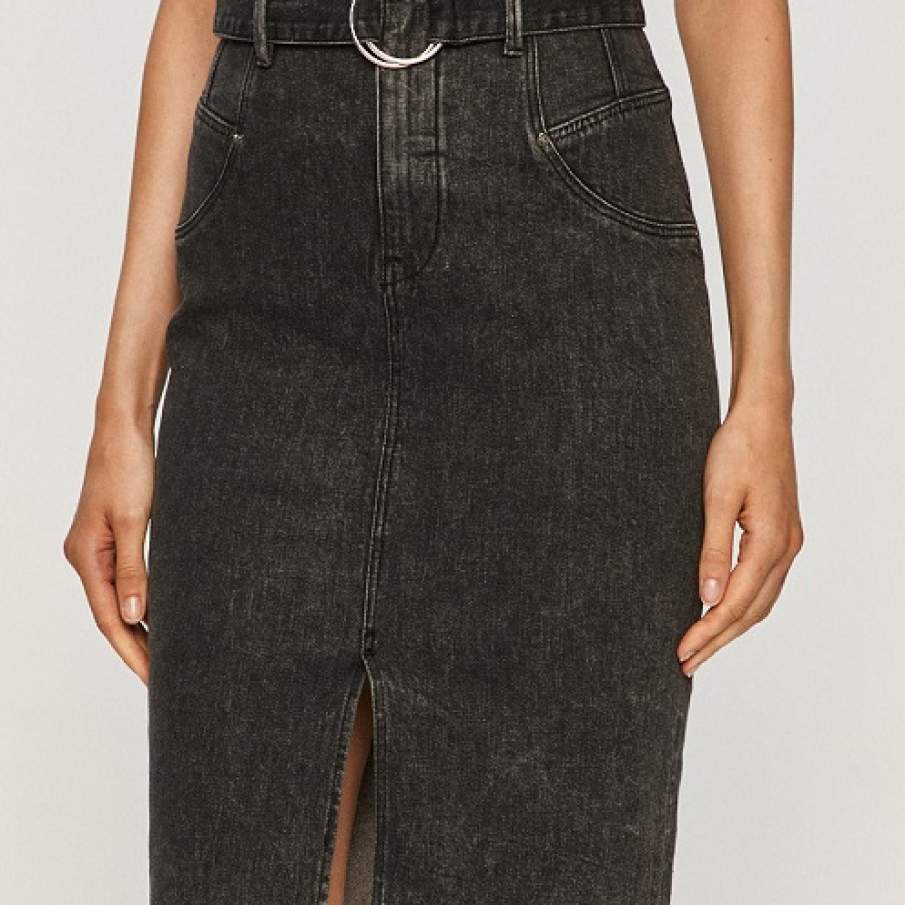 Fusta de blugi cu talie inalta 