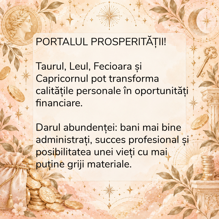Banii vin, grijile pleacă! 4 zodii deschid PORTALUL PROSPERITĂȚII și își schimbă radical viața