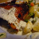 Pui la cuptor cu legume si sos alb 