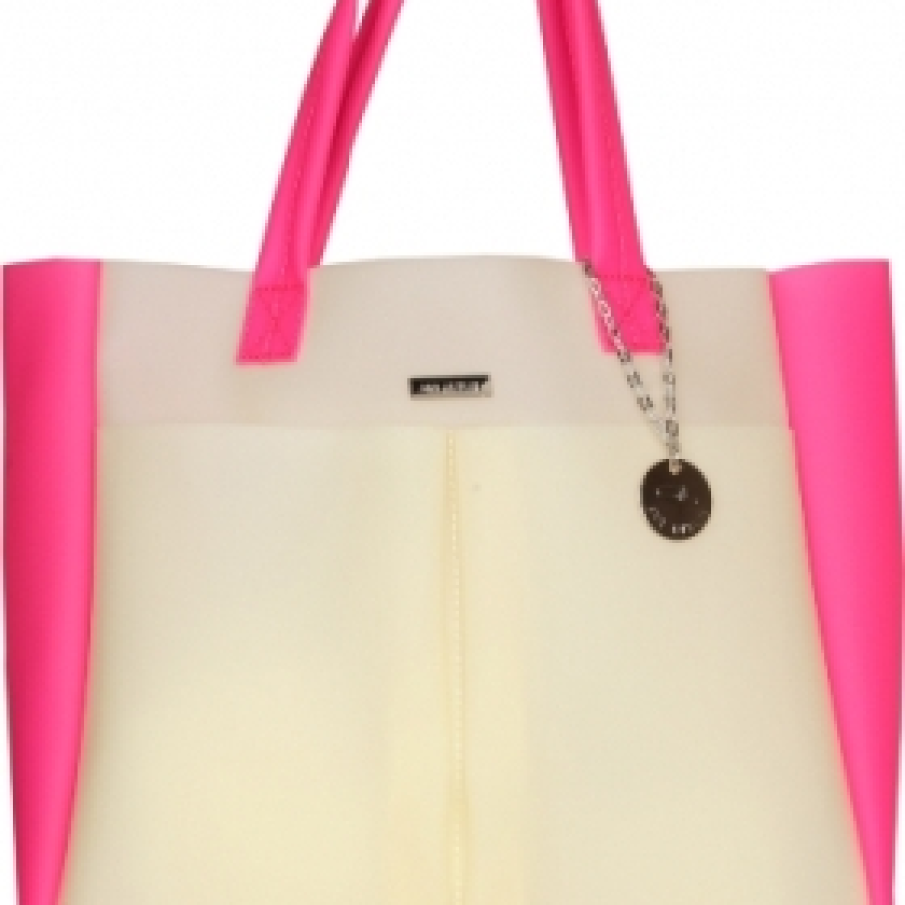 Geanta cu alb si roz fuchsia