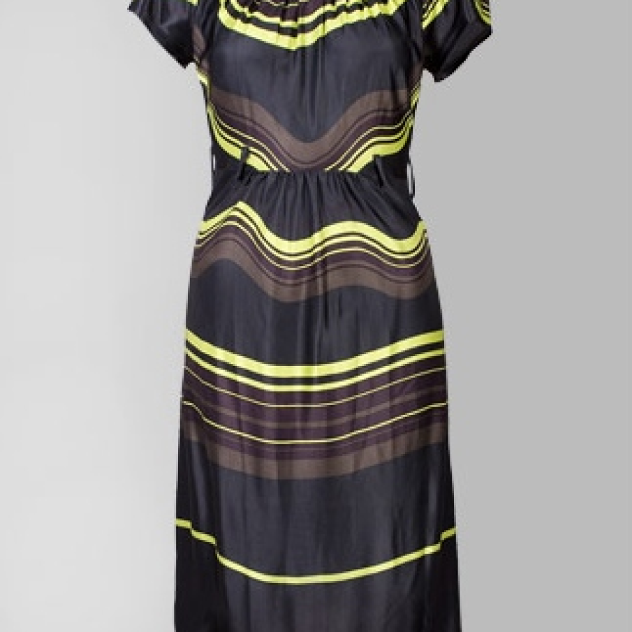 Rochie cu dungi verde fistic