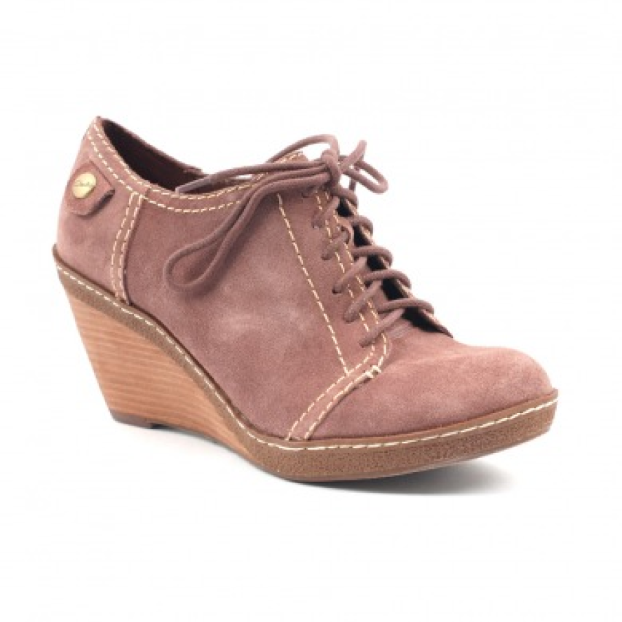 Pantof Clarks dark sand cu talpa tip platforma