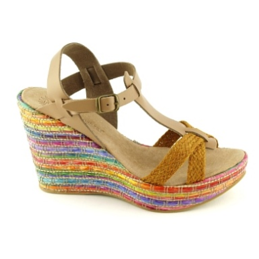 Sandale cu talpa platforma multicolora