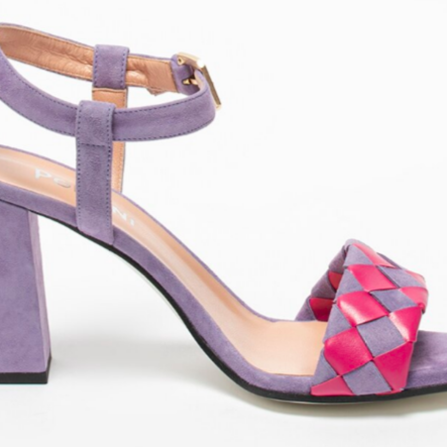 Pollini, Sandale de piele și piele intoarsă cu toc înalt