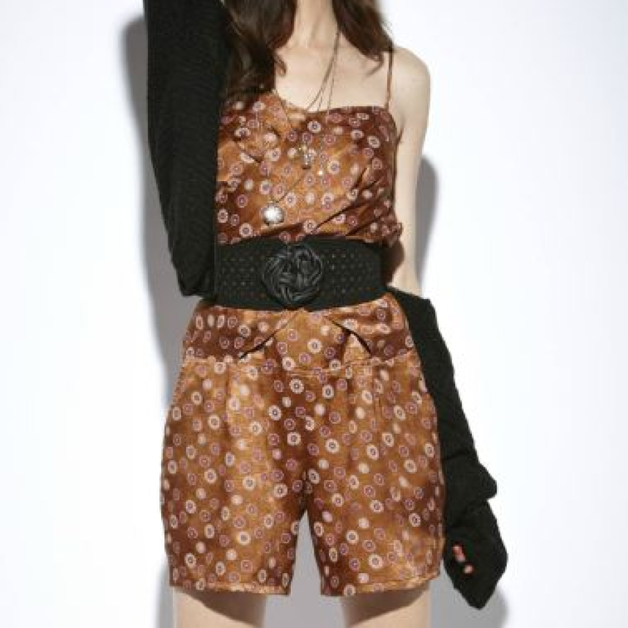 Salopeta din satin cu imprimeu floral