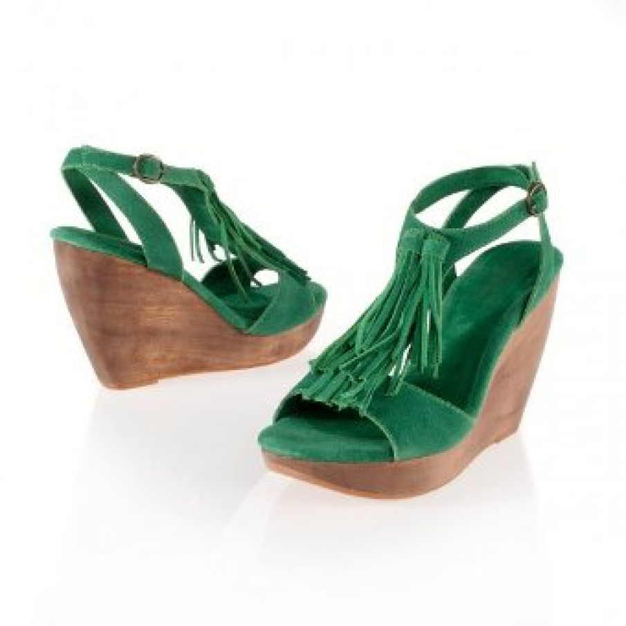 Sandale verzi cu platforma