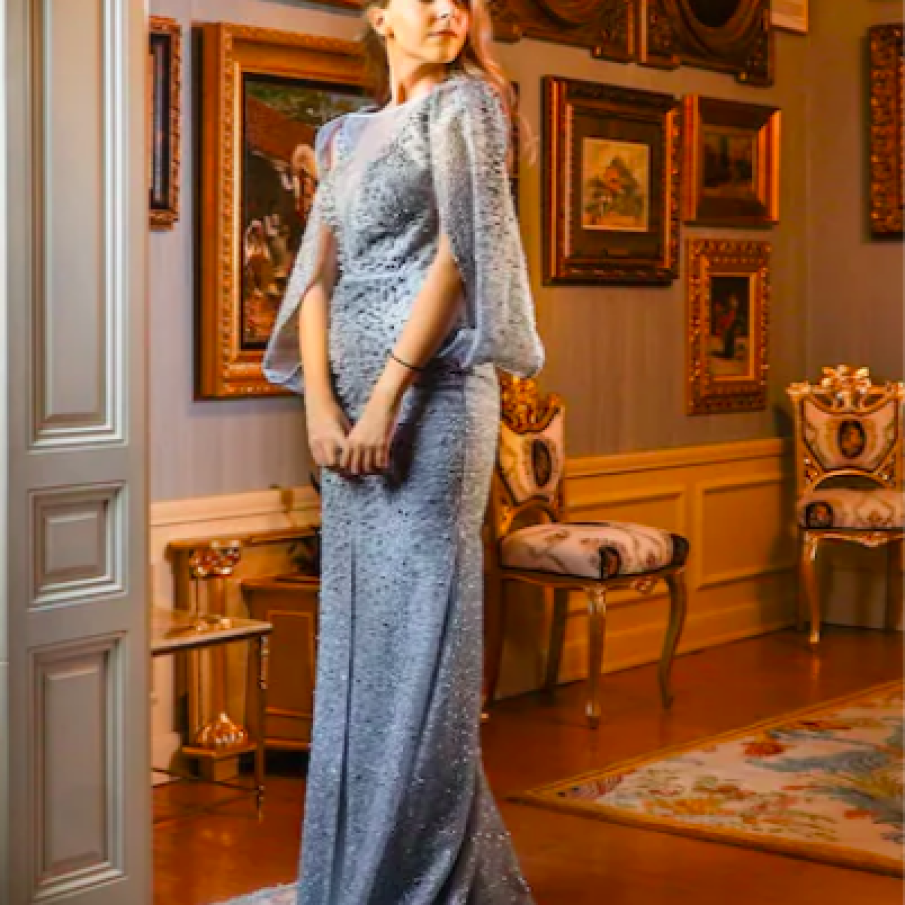 DILARA’S Rochie cu mâneci din plasă brodată